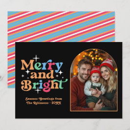 Nordic Winter Modern Retro Christmas Family Photo シーズンカード