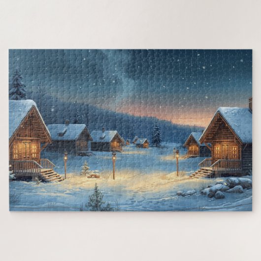 Nordic Winter Village Jigsaw Puzzle ジグソーパズル (横)