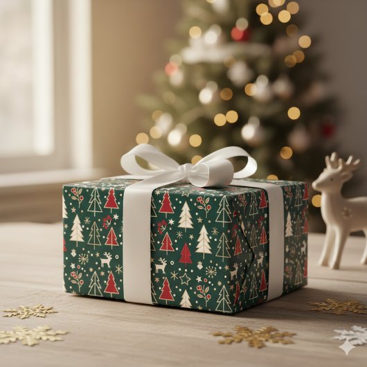 Nordic Winter Wonderland Seamless Pattern ラッピングペーパー