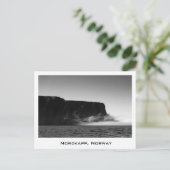 Nordkappの崖の黒と白のはがき ポストカード (スタンド正面)
