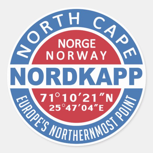 NORDKAPPノルウェーのシール ラウンドシール (正面)