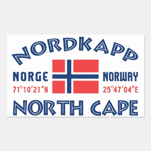 NORDKAPPノルウェーのシール 長方形シール (正面)