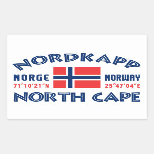 NORDKAPPノルウェーのステッカー 長方形シール