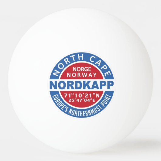NORDKAPPノルウェーの名前をカスタムするのピンポン球 卓球ボール (正面)
