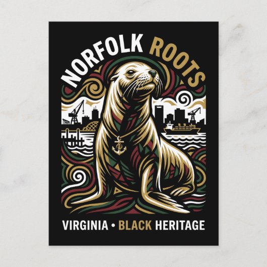 Norfolk Roots Sea Lion African American Maritime  ポストカード (正面)