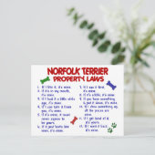 NORFOLK TERRIERプロパティの法律2 ポストカード (スタンド正面)