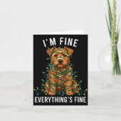 Norfolk Terrier Christmas I'm Fine Everything Is F カード (正面)