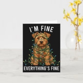 Norfolk Terrier Christmas I'm Fine Everything Is F カード (黄色い花)