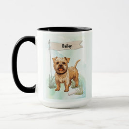 Norfolk Terrier Watercolor Personalized Dog マグカップ