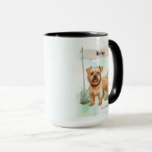 Norfolk Terrier Watercolor Personalized Dog マグカップ (正面右)