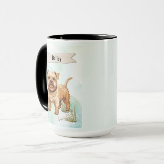 Norfolk Terrier Watercolor Personalized Dog マグカップ (正面左)