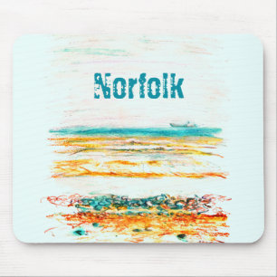 Norfolk, Uk,ビーチ&ボートin Pencil art Mouse pad マウスパッド