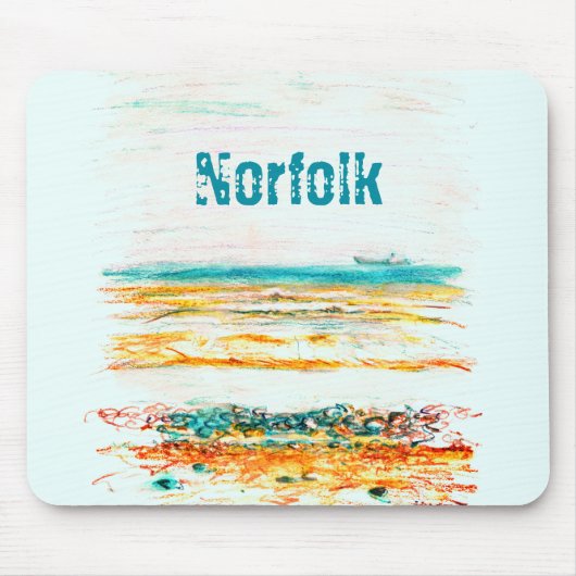 Norfolk, Uk,ビーチ&ボートin Pencil art Mouse pad マウスパッド (正面)