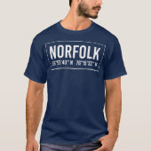 NORFOLK VA VIRGINIA Funny City Coordinates Home Tシャツ (正面)