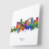 Norfolk Virginia Skyline スクエア壁時計 (傾斜)