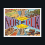 Norfolk, Virginia Vintage Travel ポストカード<br><div class="desc">Norfolk,  Virginia Vintage Travel Postagueからの挨拶</div>