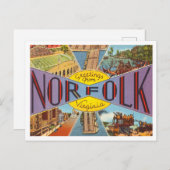 Norfolk, Virginia Vintage Travel ポストカード (正面/裏面)