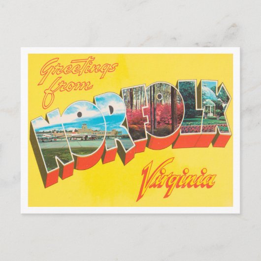 Norfolk, Virginia Vintage Travel ポストカード (正面)