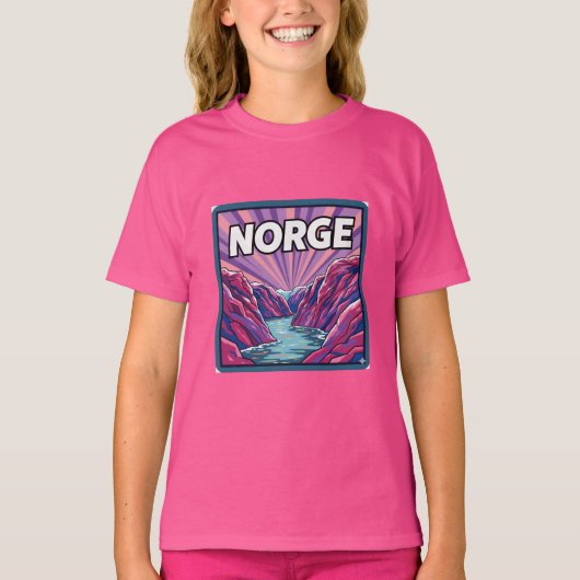 Norge Norway Geirangerfjords Fjords Kids T-shirt Tシャツ (正面)