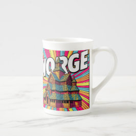 Norge Norway Stave Church Oslo Pop Art Coffee Mug ボーンチャイナマグカップ