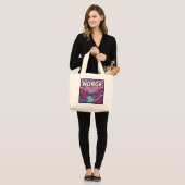 Norge Norwegian Geirangerfjords Fjords Tote Bag ラージトートバッグ (正面(モデル))