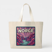 Norge Norwegian Geirangerfjords Fjords Tote Bag ラージトートバッグ (裏面)