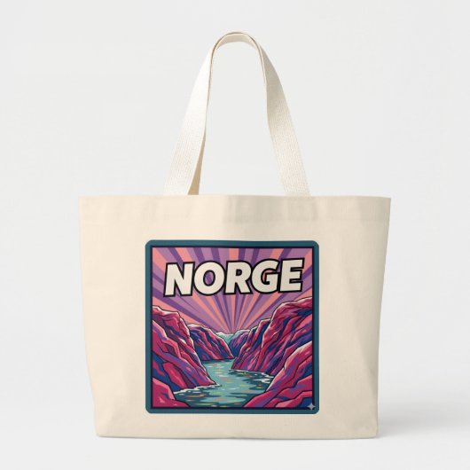 Norge Norwegian Geirangerfjords Fjords Tote Bag ラージトートバッグ (正面)
