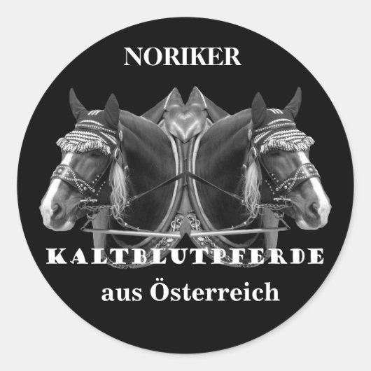 NORIKER Kaltblutpferde aus Österreich ラウンドシール (正面)