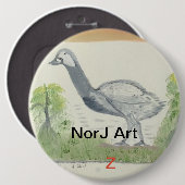 NorJの芸術によるボタンのデザインのベビーのエミュー 缶バッジ (正面&裏面)