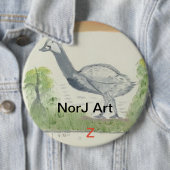 NorJの芸術によるボタンのデザインのベビーのエミュー 缶バッジ (インサイチュ)