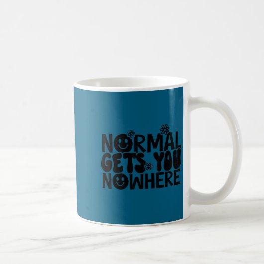 Normal Gets You Nowhere Motivational Saying Self L コーヒーマグカップ (右)