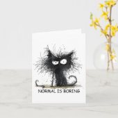Normal Is Boring Funny Cat Graphic Tee Men Women  カード (黄色い花)