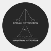 Normal Paranormal Distribution Funny Math Ghost Ha ラウンドシール (正面)