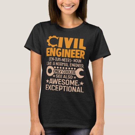 NormalEngineerボード試験Prのような土木技師 Tシャツ (正面)