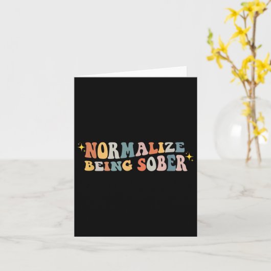 Normalize Being Sober Sobriety Addiction Recovery  カード (黄色い花)