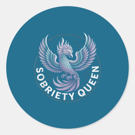 Normalize Sobriety Queen Sober Recovery ラウンドシール (正面)