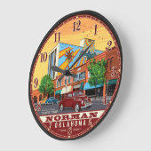 Norman Oklahoma ラージ壁時計 (傾斜)