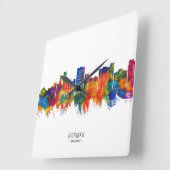 Norman Oklahoma Skyline スクエア壁時計 (傾斜)