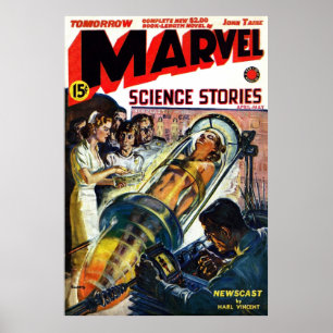 Norman Saundersのマーベル科学の物語のカバーf ポスター
