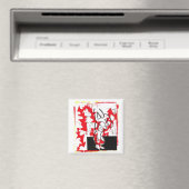 Norman the Bunny Square Magnet （赤） マグネット (インサイチュ (食洗機))