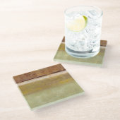 Norman Wyattモダンによるアース絵画トーンでのS ガラスコースター (アングル)