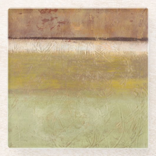 Norman Wyattモダンによるアース絵画トーンでのS ガラスコースター (正面)