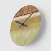 Norman Wyattモダンによるアース絵画トーンでのS ラウンド壁時計 (傾斜)