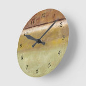 Norman Wyattモダンによるアース絵画トーンでのS ラウンド壁時計 (傾斜)