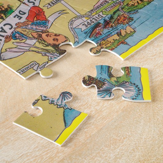 Normandieの古い地図 ジグソーパズル (側面)