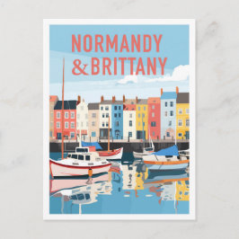 Normandy and Brittany France Art Vintage Travel ポストカード