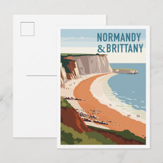 Normandy and Brittany France vintage Travel ポストカード