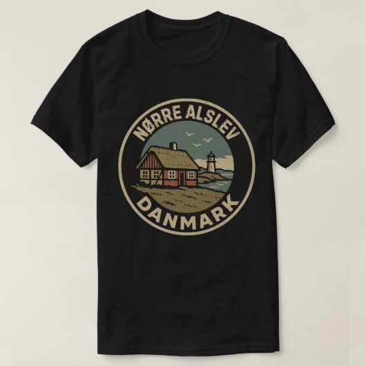 Nørre Alslev, Denmark デンマーク Tシャツ (デザイン正面)