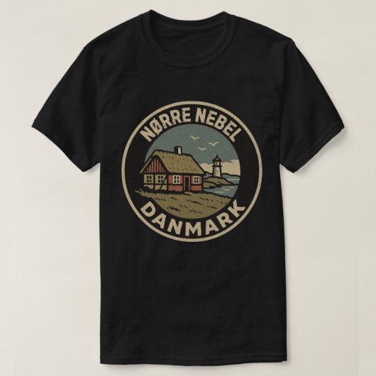 Nørre Nebel、デンマーク Danmark  Tシャツ (デザイン正面)