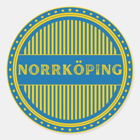 Norrköping City Pride Emblem – Swedish Identity ラウンドシール (正面)